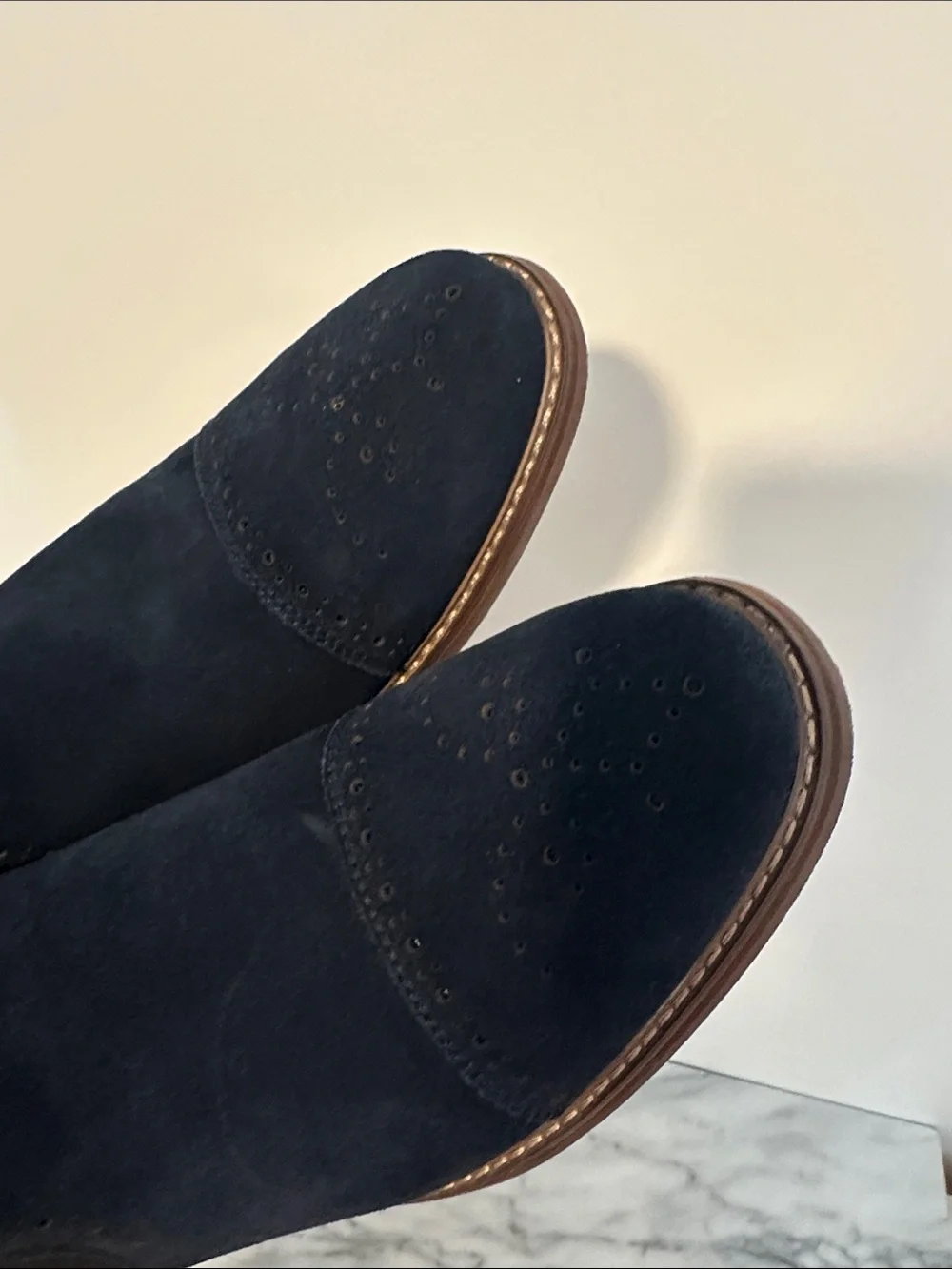 Stacy Adams Maury Men's Cap Toe Suede Chelsea Boots Navy Blue Size 12M